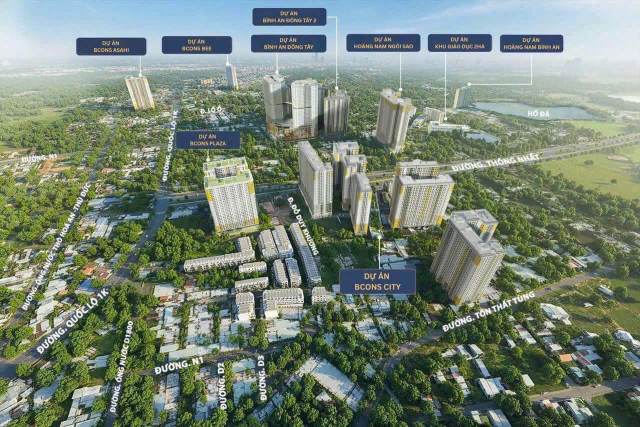 Dự án nằm trong khu quần thể Bcons 